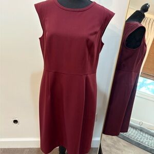 LOFT Rich Burgundy Midi Dress